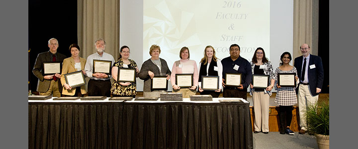 2016 merit award winners in the department.