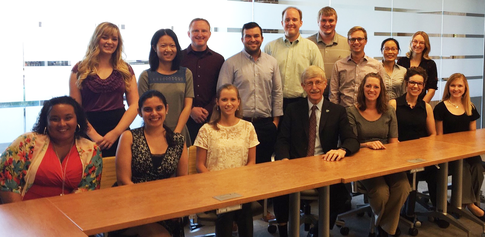 Dr. Francis Collins with current students and postdocs.