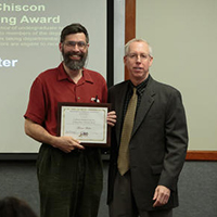 Tom Walter awarded the 2017 J. Alfred and Martha O. Chiscon Undergraduate Teaching Award