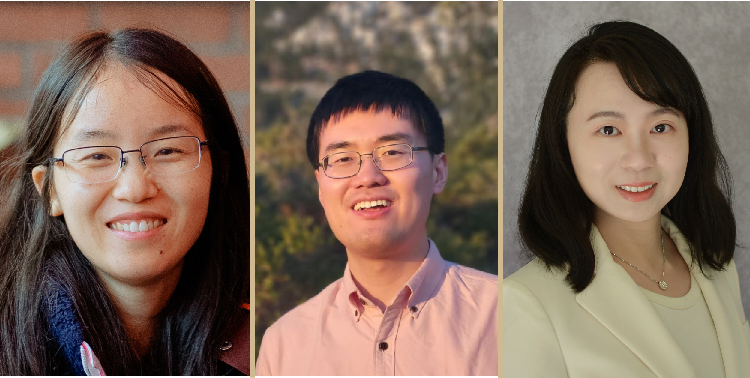 Collage of headshots of Weiruo Zhang, Bing Yang, and Tong Wang