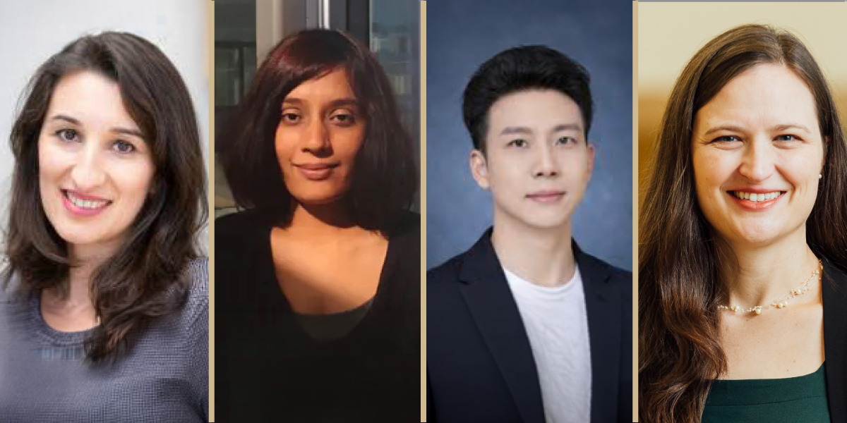 Collage of headshots of Raluca Ostafe, Nandini Krishnamoorthy, Anne Carpenter, and Runxi Shen