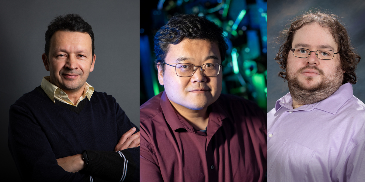 Collage of headshots of Alex Chubykin, Fang Huang, and Adam Kimbrough.