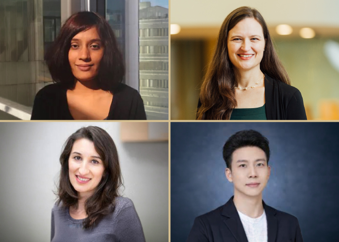 Collage of headshots of Raluca Ostafe, Nandini Krishnamoorthy, Anne Carpenter, and Runxi Shen